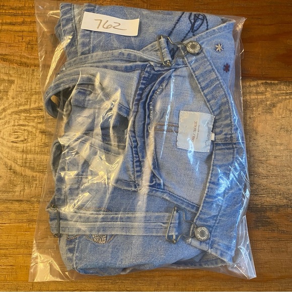 ZARA/Trafaluc Short Overalls Shortalls Denim Embroidered Medium Airplane - Picture 11 of 11